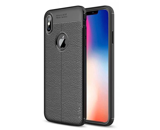 Придбати Чехол-накладка Ipaky TPU Litchi Stria Series Case Apple iPhone XS Max Black, image , характеристики, відгуки