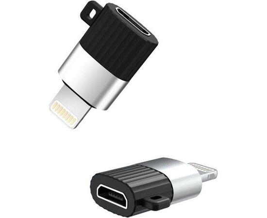 Придбати Переходник XO NB149B microUSB to lightning Black, image , характеристики, відгуки