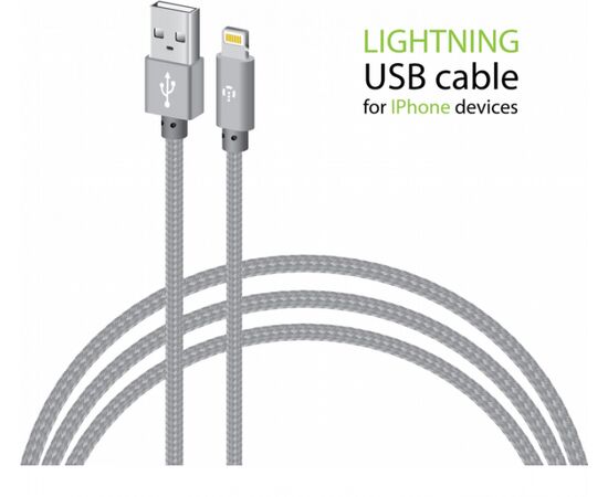 Придбати Кабель Intaleo CBGNYL2 Lightning 2м Grey, image , зображення 3, характеристики, відгуки