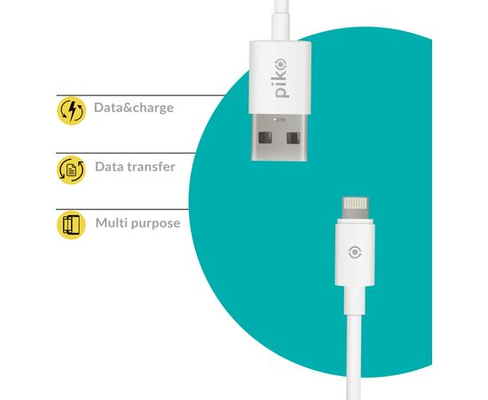 Придбати Кабель Piko CB-UL12 Lightning 2м White, image , зображення 2, характеристики, відгуки