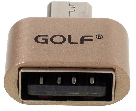 Купить Переходник GOLF OTG-Micro adapter Gold, фото , изображение 2, характеристики, отзывы