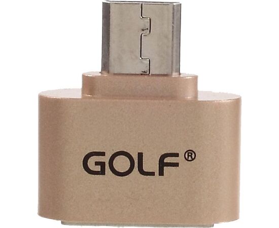 Купить Переходник GOLF OTG-Micro adapter Gold, фото , изображение 3, характеристики, отзывы