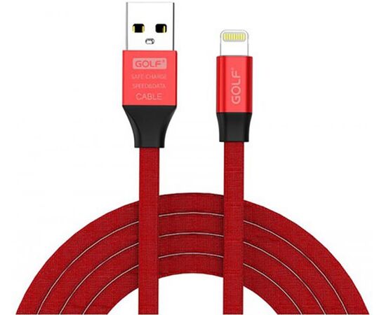 Придбати Кабель GOLF GC-56I Lightning cable 1m Red, image , характеристики, відгуки