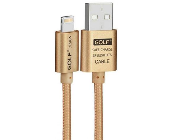 Придбати Кабель GOLF GC-47I Lightning cable 1m Gold, image , характеристики, відгуки