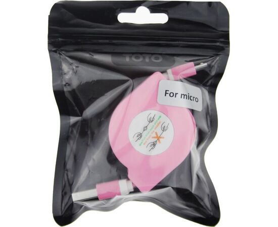 Купить Кабель TOTO TKX-66 Flat USB cable microUSB 1m Pink, фото , характеристики, отзывы