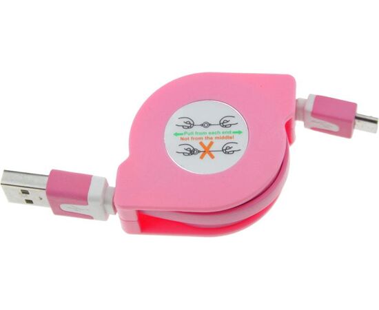 Купить Кабель TOTO TKX-66 Flat USB cable microUSB 1m Pink, фото , изображение 2, характеристики, отзывы