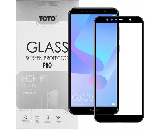 Купить Защитное стекло TOTO 5D Full Cover Tempered Glass Huawei Y6 Prime 2018 Black, фото , характеристики, отзывы