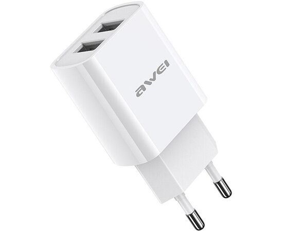 Купить Сетевое зарядное устройство AWEI C3 Travel charger 2USB 2.1A White, фото , характеристики, отзывы