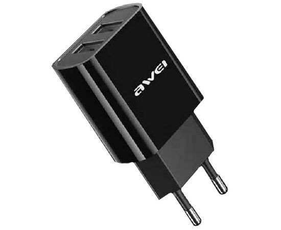 Купить Сетевое зарядное устройство AWEI C3 Travel charger 2USB 2.1A Black, фото , характеристики, отзывы