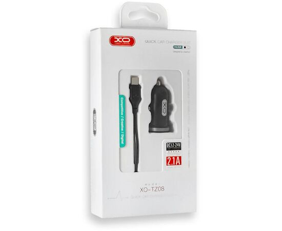 Купить Автомобильное зарядное устройство XO TZ08 2.1A/2 USB MicroUSB Cable Black, фото , изображение 2, характеристики, отзывы