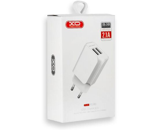 Купить Сетевое зарядное устройство XO L35D 2.1A/2USB White, фото , изображение 2, характеристики, отзывы