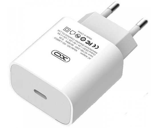 Придбати Сетевое зарядное устройство XO L40 Type-C PD Power Adapter 18W/1 USB-C White, image , характеристики, відгуки