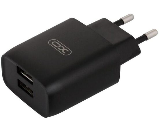 Придбати Сетевое зарядное устройство XO L57 2.4A/2USB + Lightning Cable Black, image , характеристики, відгуки