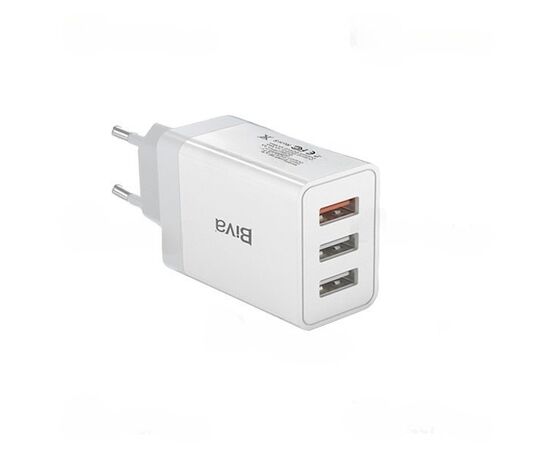 Придбати Сетевое зарядное устройство BIVA HC-13 30W 3USB Wall Charger White, image , характеристики, відгуки