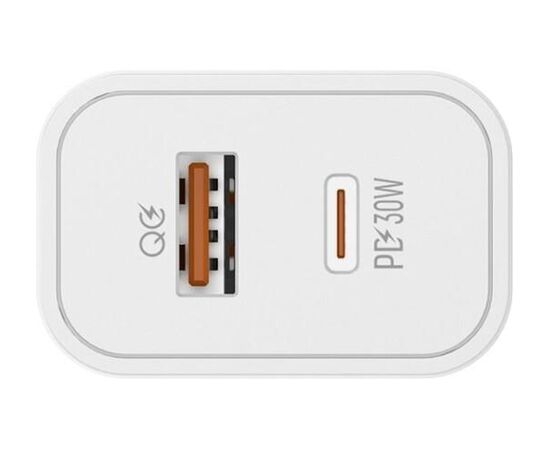 Купить Сетевое зарядное устройство ColorWay Power Delivery Port PPS USB (Type-C PD + USB QC3.0) (30W) White, фото , характеристики, отзывы