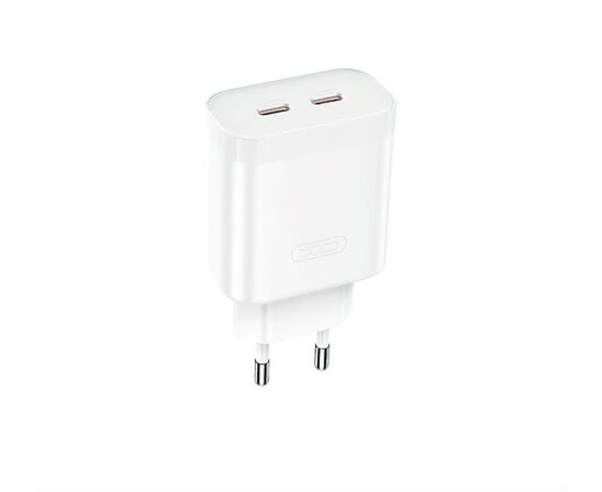 Придбати Сетевое зарядное устройство XO L105 35W 35W Dual Port Fast Charger Type-c Port Fast Charger White, image , зображення 2, характеристики, відгуки