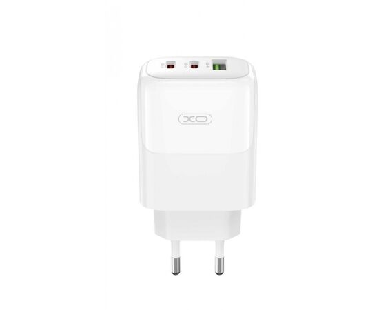 Купить Сетевое зарядное устройство XO L139 65W GaN nitride (1USB-A 45W+2USB-C 65W) fast charging White, фото , характеристики, отзывы