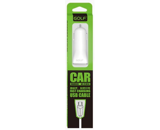 Купить Автомобильное зарядное устройство GOLF GF-C1 Car charger + Micro cable 1USB 1A White, фото , характеристики, отзывы