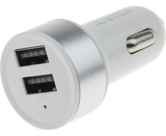 Купить Автомобильное зарядное устройство TOTO TZZ-58 Car charger metal 2USB 2,1A Silver, фото , изображение 3, характеристики, отзывы