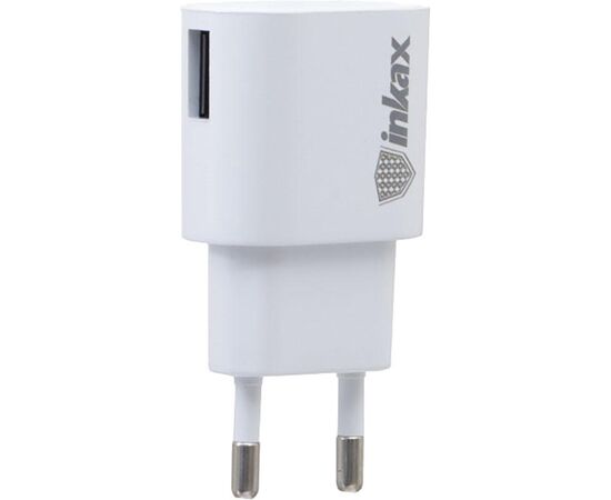 Купить Сетевое зарядное устройство INKAX CD-08 Travel charger + Lightning cable 1USB 1A White, фото , изображение 2, характеристики, отзывы