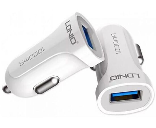 Придбати Автомобильное зарядное устройство LDNIO DL-C17 Car charger 1USB 1A + MicroUsb cable White, image , зображення 3, характеристики, відгуки