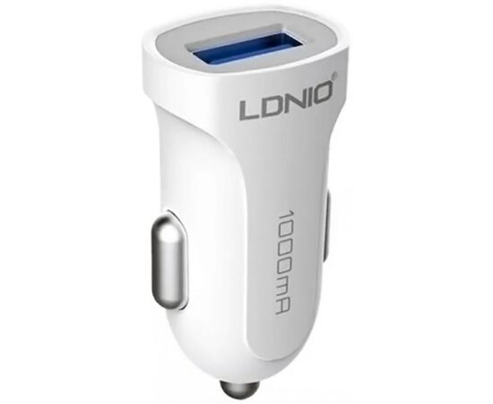 Купить Автомобильное зарядное устройство LDNIO DL-C17 Car charger 1USB 1A + Lightning cable White, фото , изображение 2, характеристики, отзывы