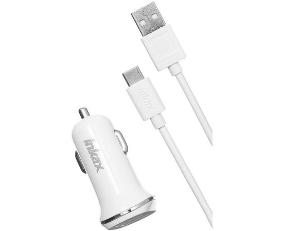 Придбати Автомобильное зарядное устройство INKAX CD-12 Car charger + Type-C cable 2USB 2.1A White, image , зображення 2, характеристики, відгуки