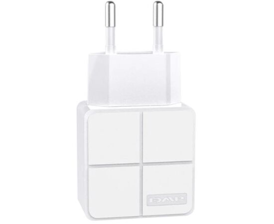 Купить Сетевое зарядное устройство AWEI C-500 Travel charger 2USB 2.4A White, фото , изображение 3, характеристики, отзывы