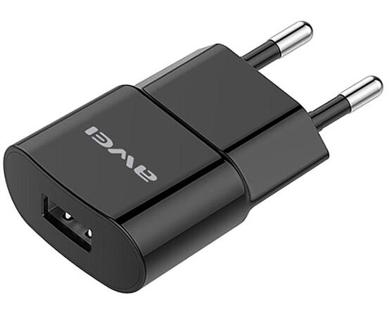 Купить Сетевое зарядное устройство AWEI C-832 Travel charger + Lightning cable 1USB 2.1A Black, фото , изображение 3, характеристики, отзывы