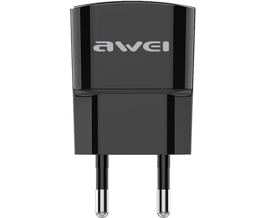 Купить Сетевое зарядное устройство AWEI C-832 Travel charger + Lightning cable 1USB 2.1A Black, фото , изображение 4, характеристики, отзывы