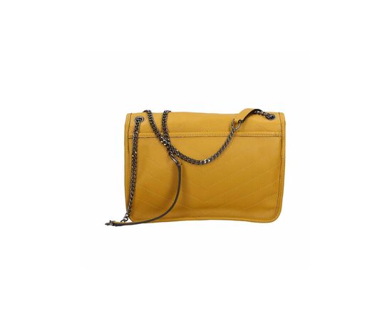 Купить Кожаная сумка Italian Bags Клатч Italian Bags 10696_senape Кожаный Желтый, фото , изображение 5, характеристики, отзывы