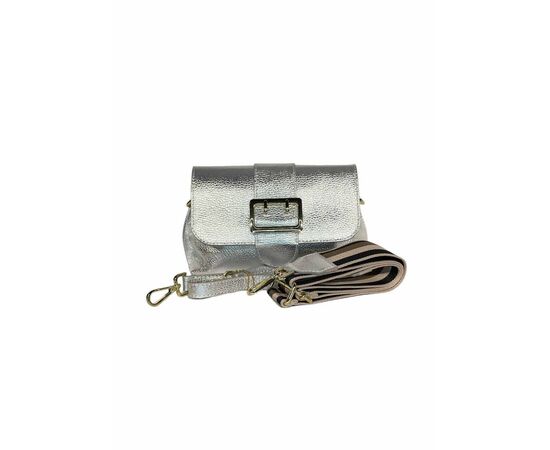 Купить Кожаная сумка Italian Bags Клатч Italian Bags 11696_silver Кожаный Серебряный, фото , изображение 4, характеристики, отзывы