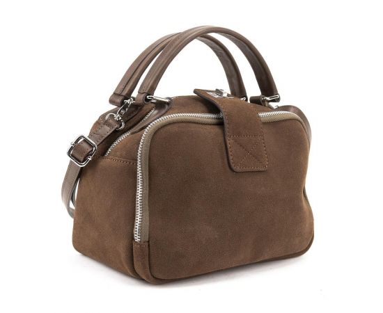 Придбати Мягкая замшевая сумка на два отдела с ручкой Firenze Italy F-IT-1045DB-Y, image , характеристики, відгуки