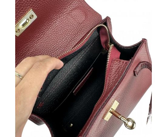 Купить Небольшая классическая кожаная сумочка Firenze Italy F-IT-9866DR, фото , изображение 3, характеристики, отзывы