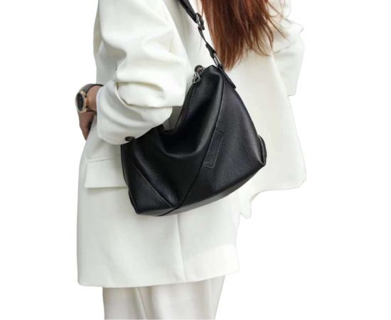 Купить Кожаная женская сумка через черное плечо UnaBorsetta NB2-3401A, фото , изображение 2, характеристики, отзывы