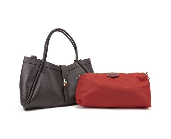 Придбати Кожаная большая сумка шоколадного цвета Firenze Italy F-IT-7641DB, image , зображення 2, характеристики, відгуки