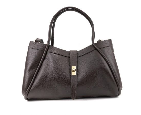 Придбати Кожаная большая сумка шоколадного цвета Firenze Italy F-IT-7641DB, image , зображення 3, характеристики, відгуки