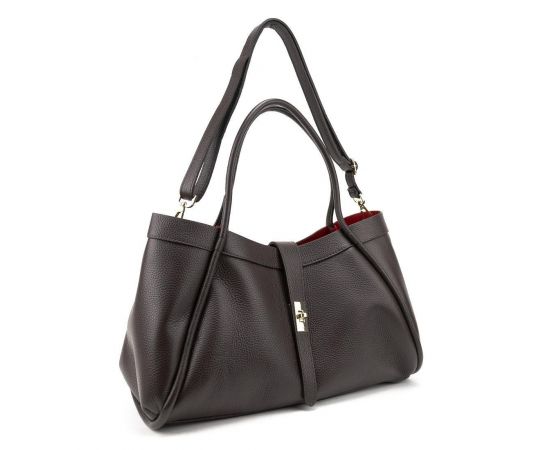 Придбати Кожаная большая сумка шоколадного цвета Firenze Italy F-IT-7641DB, image , зображення 8, характеристики, відгуки