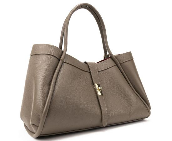 Придбати Кожаная большая сумка цвета тауп Firenze Italy F-IT-7641T, image , зображення 3, характеристики, відгуки