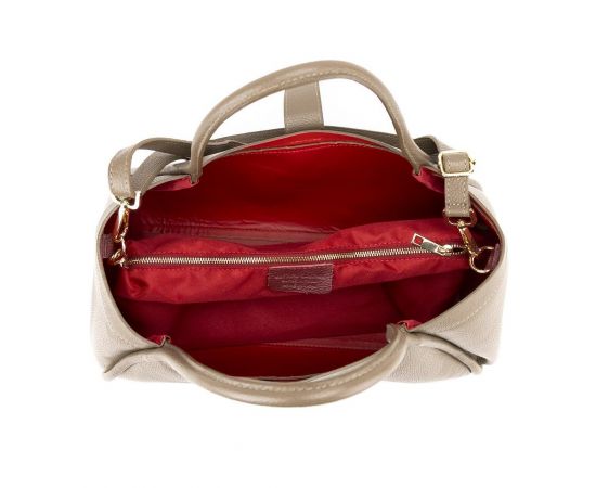 Придбати Кожаная большая сумка цвета тауп Firenze Italy F-IT-7641T, image , зображення 6, характеристики, відгуки