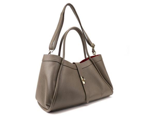 Придбати Кожаная большая сумка цвета тауп Firenze Italy F-IT-7641T, image , зображення 8, характеристики, відгуки