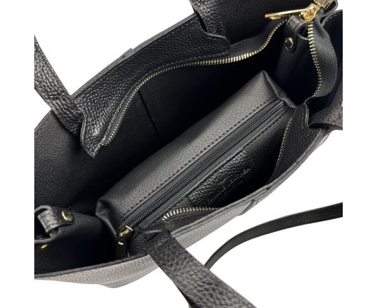 Купить Черная кожаная женская сумка средних размеров Firenze Italy F-IT-7666A, фото , изображение 2, характеристики, отзывы