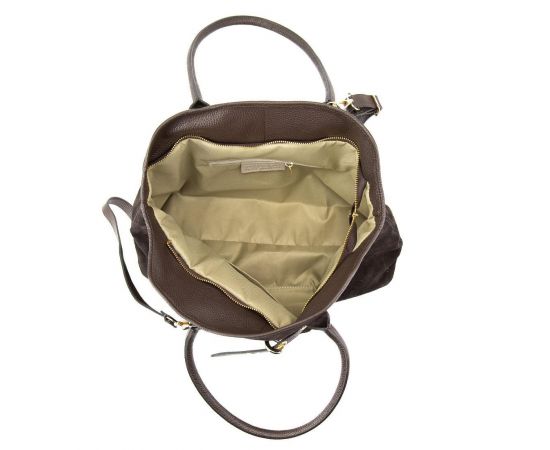 Купить Темно-коричневая замшевая женская сумка Firenze Italy F-IT-7667DB, фото , изображение 2, характеристики, отзывы