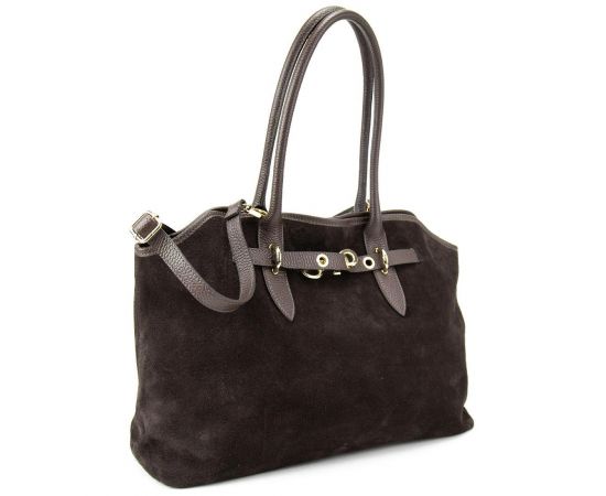 Купить Темно-коричневая замшевая женская сумка Firenze Italy F-IT-7667DB, фото , изображение 7, характеристики, отзывы