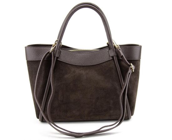 Придбати Замшева жіноча сумка з шкіряною вставкою Firenze Italy F-IT-7668DB, image , зображення 5, характеристики, відгуки