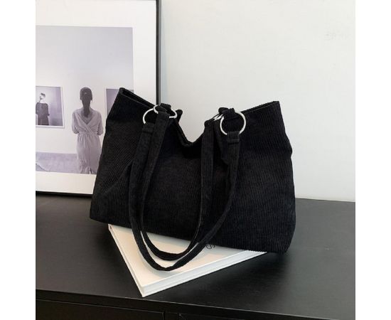 Купить Вельветовая женская сумка черная Lilly P4-1555A, фото , изображение 3, характеристики, отзывы