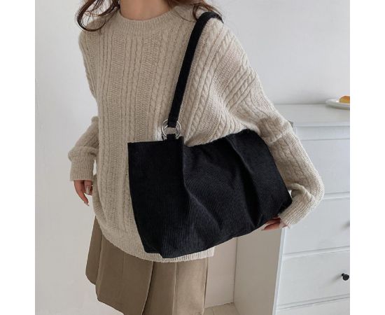 Купить Вельветовая женская сумка черная Lilly P4-1555A, фото , изображение 5, характеристики, отзывы