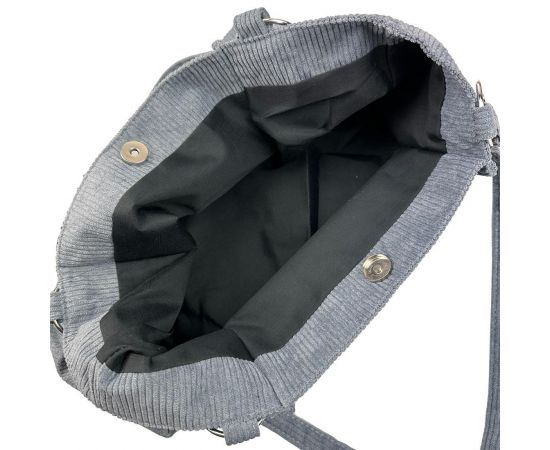 Придбати Вельветовая женская сумка серая Lilly P4-1555G, image , зображення 5, характеристики, відгуки