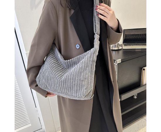 Купить Вельветовая женская сумка серая Lilly P4-8298G, фото , изображение 2, характеристики, отзывы