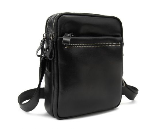 Купить Мессенджер кожанный черный Tiding Bag 8713A, фото , характеристики, отзывы